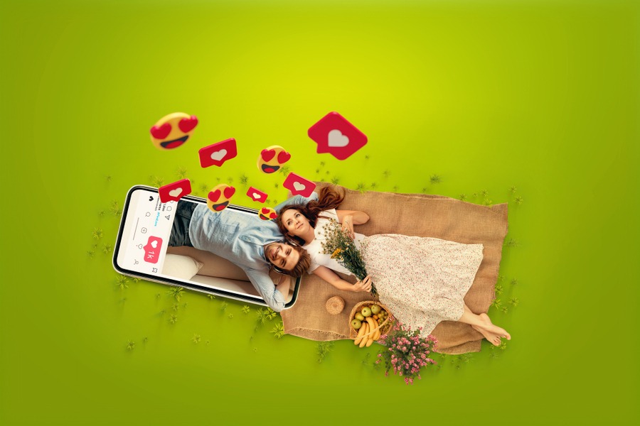 Gamification in dating apps interface with quiz feature