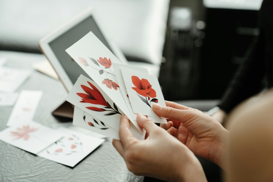 Couple checking zodiac compatibility online